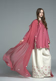 Pink Heart Embroidered Lawn Cotton 3 Pc Set.