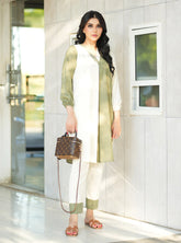 LIME PISTACHIO Co Ord Digital Print 2-Piece Stitched Dress.