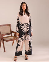 PALM Co Ord Digital Print 2-Piece Stitched Dress.