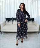 CHARCOAL Co Ord Digital Print 2-Piece Stitched Dress.