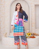 PINK PETAL Digital Printed Premium Silk 2Pc Stitched Dress.