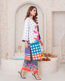 PINK PETAL Digital Printed Premium Silk 2Pc Stitched Dress.