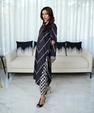 CHARCOAL Co Ord Digital Print 2-Piece Stitched Dress.