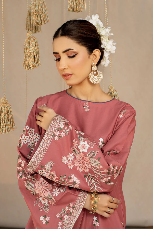 PEACH VILLA EMBROIDERED 2-PIECE Stitched Dress.
