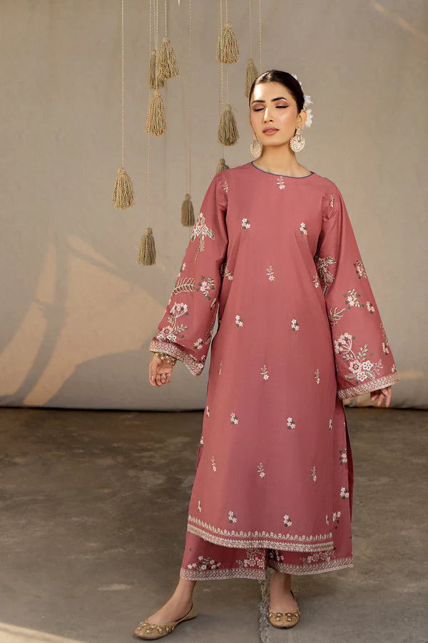 PEACH VILLA EMBROIDERED 2-PIECE Stitched Dress.