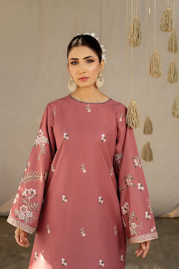 PEACH VILLA EMBROIDERED 2-PIECE Stitched Dress.