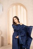 BLUE ARZU EMBROIDERED 3-PIECE WITH SHAWL Stitched Dress.