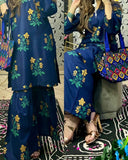 "Floral Sharara 2PCS Set – Beautifully Printed Two-Piece Outfit