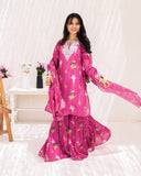 "Elegant Sharara Patch Embroidered Suit 2-Piece Set for Festive Occasions"