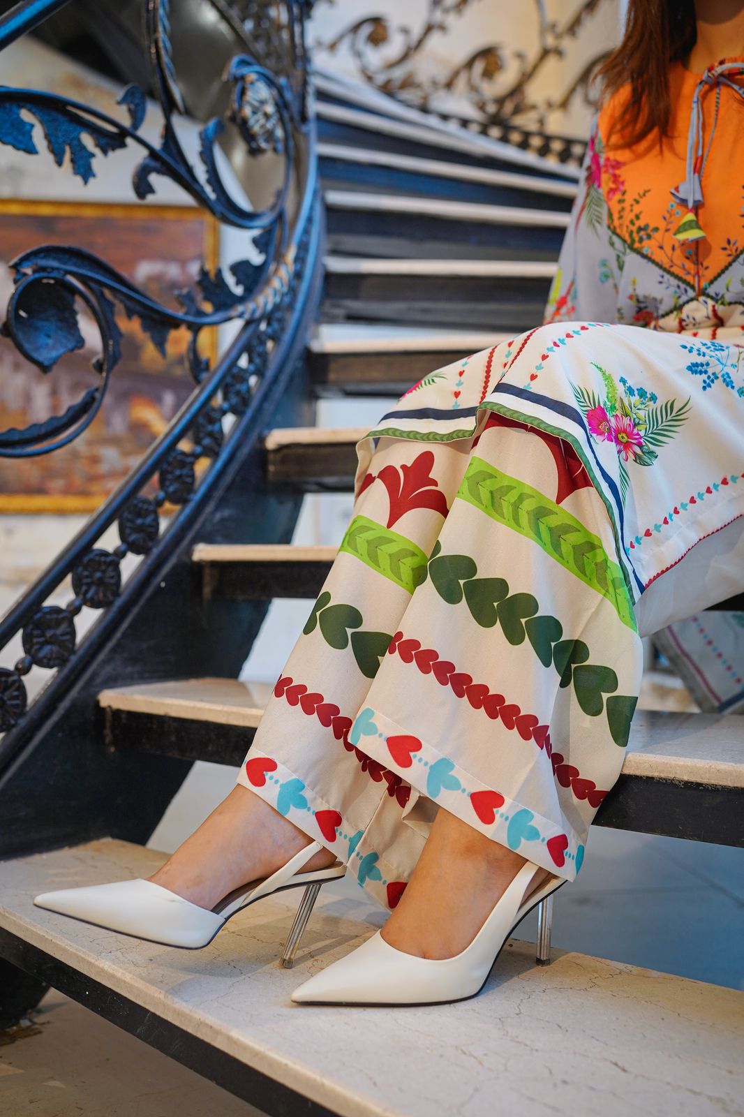 CORNICH Digital Print 2-Piece Stitched Dress.